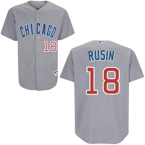 Chris Rusin #18 MLB Jersey-Chicago Cubs Men's Authentic Road Gray Baseball Jersey
